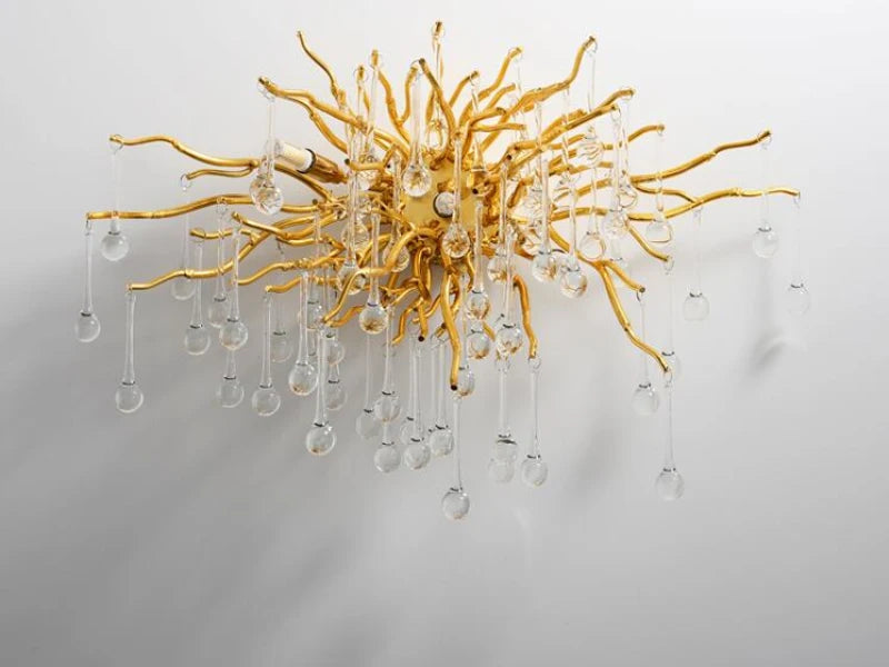 Modern gold crystal wall lamp