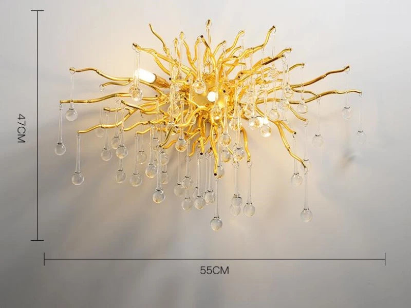 Modern gold crystal wall lamp