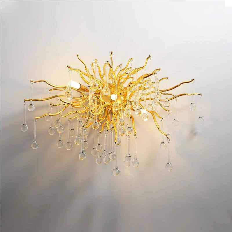 Modern gold crystal wall lamp