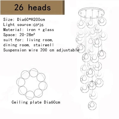 Modern staircase ceiling chandelier