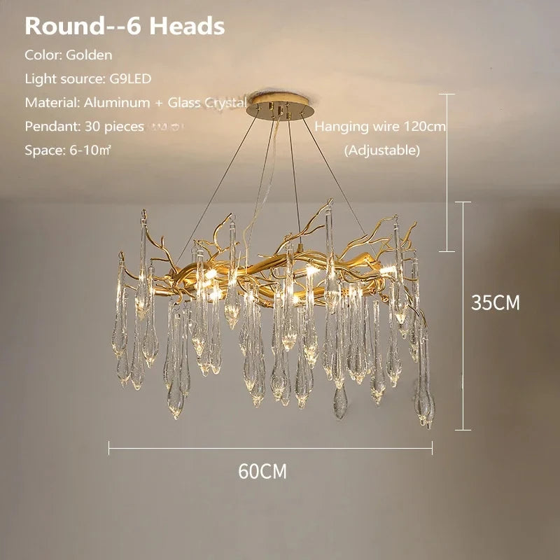 Modern Crystal Drops Chandelier