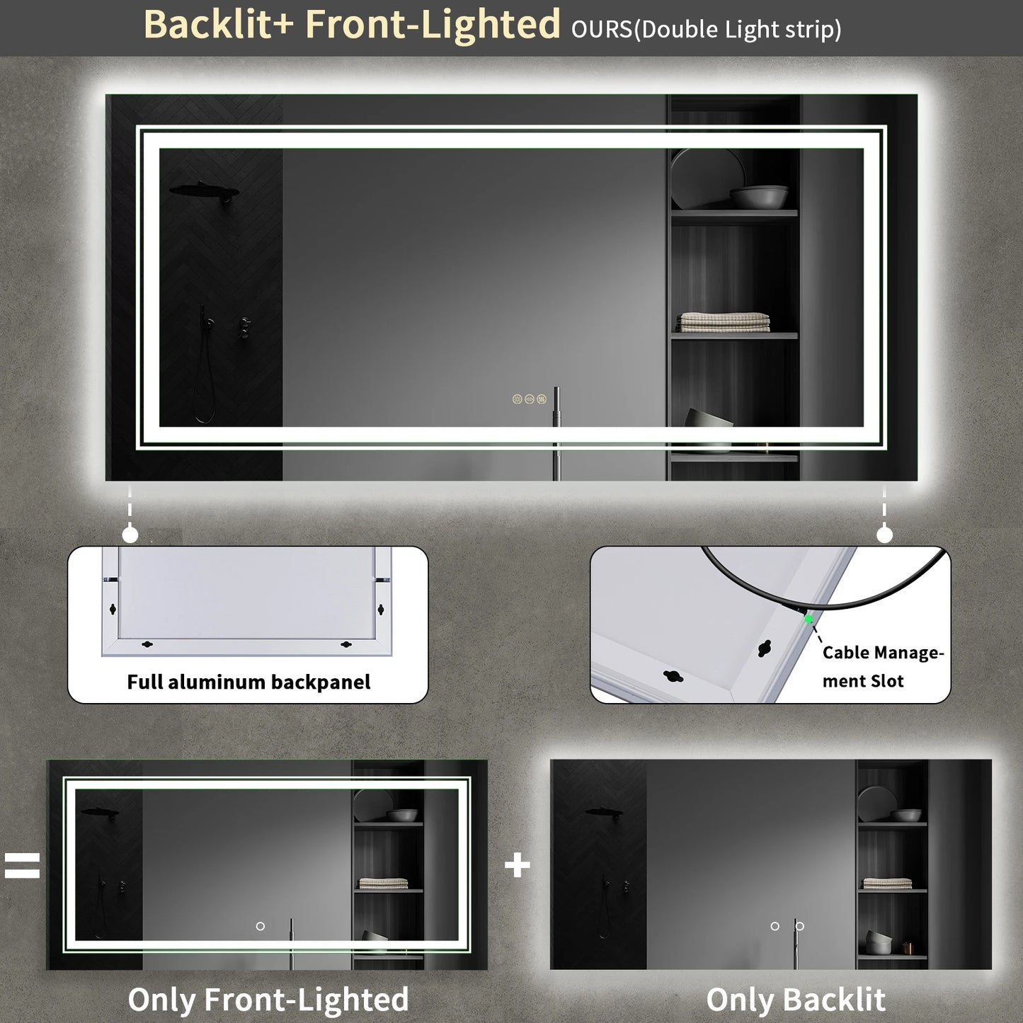 Radiant Rectangle LED Mirror