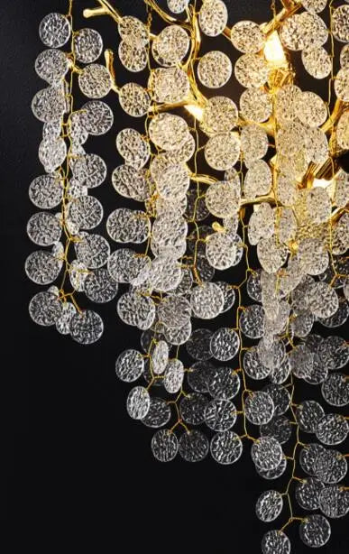 Gold crystal wall lamp