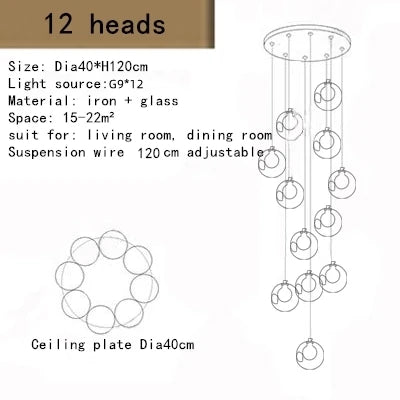 Modern staircase ceiling chandelier