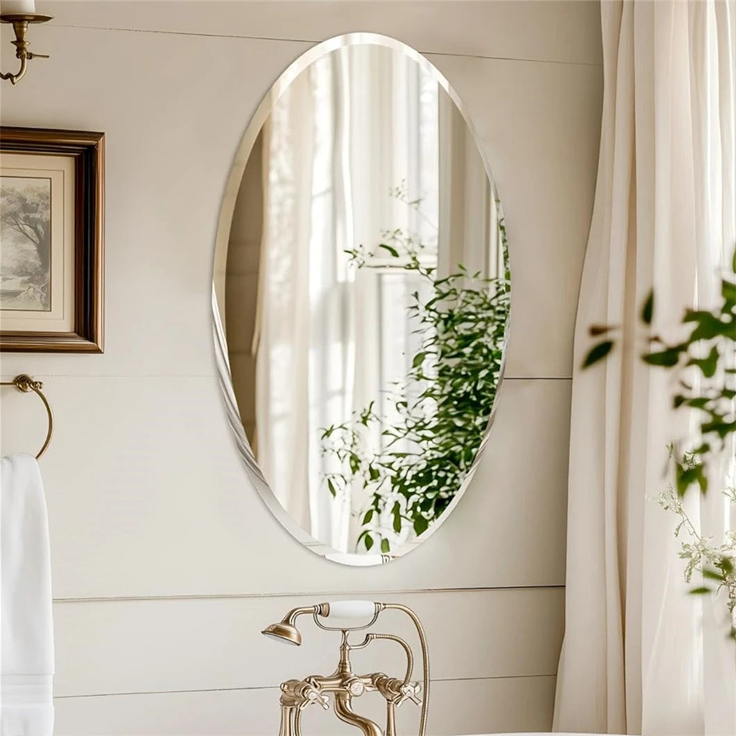 Frameless Oval Wall Mirror