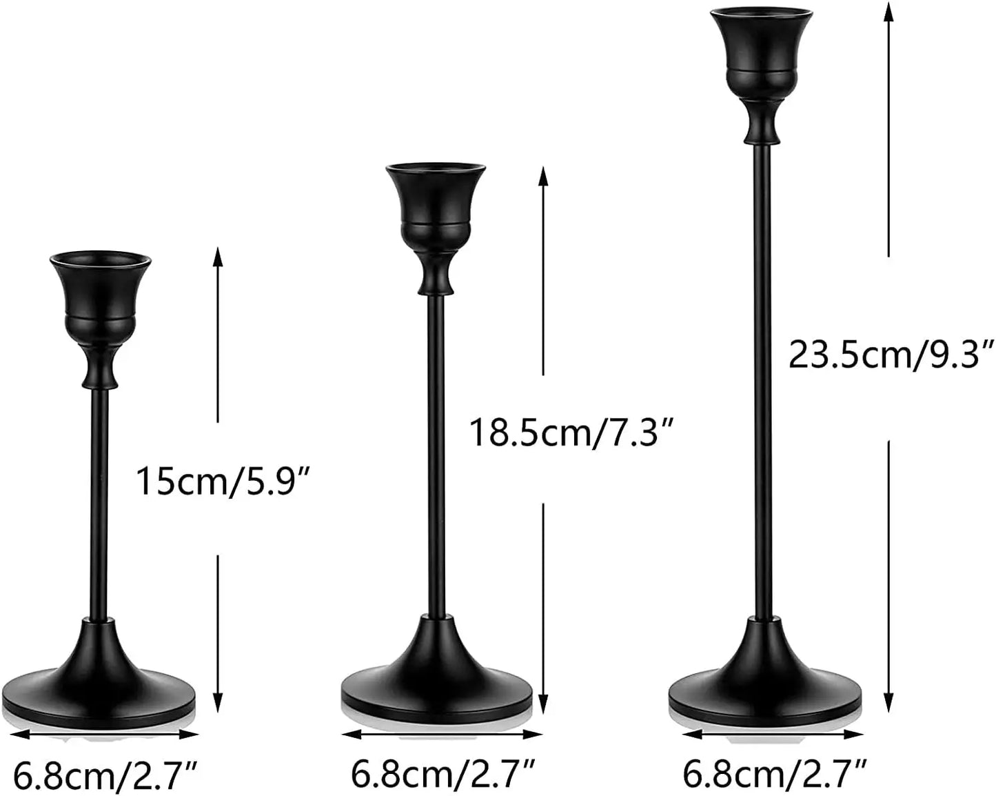 3PC Metal and Aluminum Candle Holders