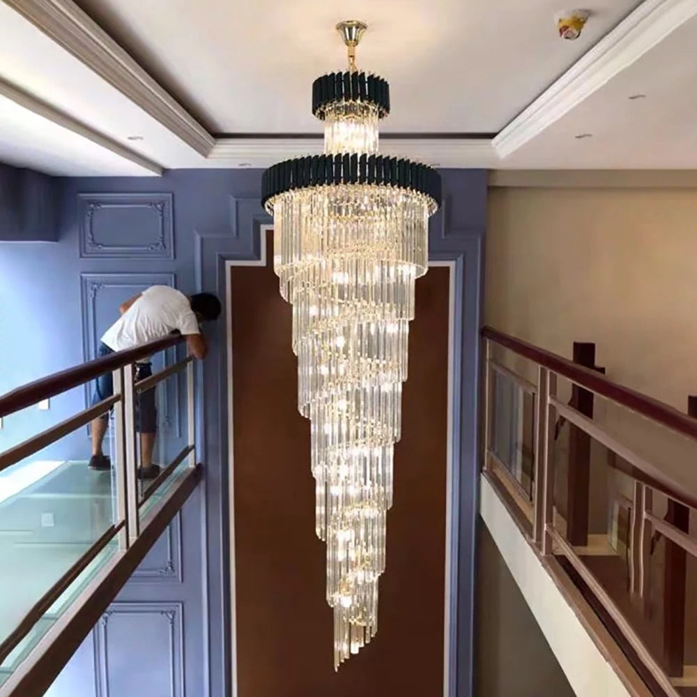 Large Multi-Layer Crystal LED Chandelier