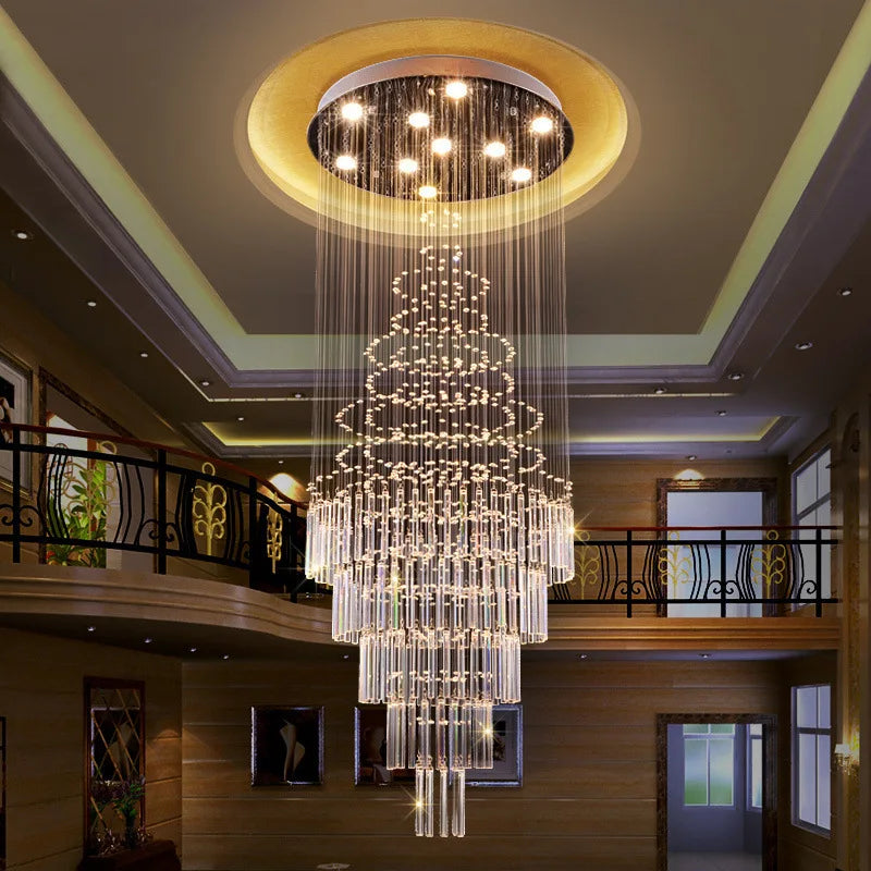 Modern LED Staircase Crystal Chandelier