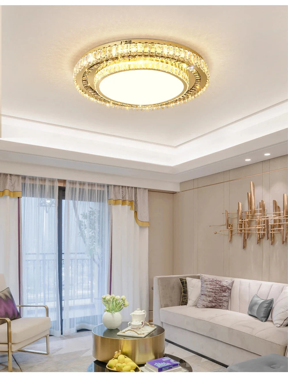 Modern European LED Crystal Ceiling Light