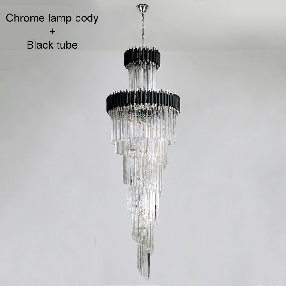 Large Multi-Layer Crystal LED Chandelier