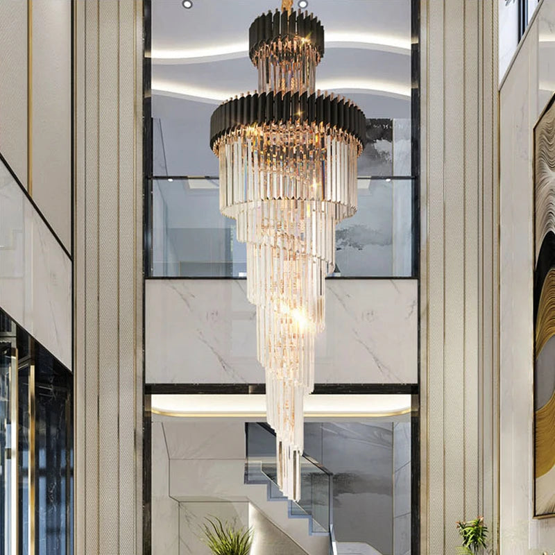 Large Multi-Layer Crystal LED Chandelier