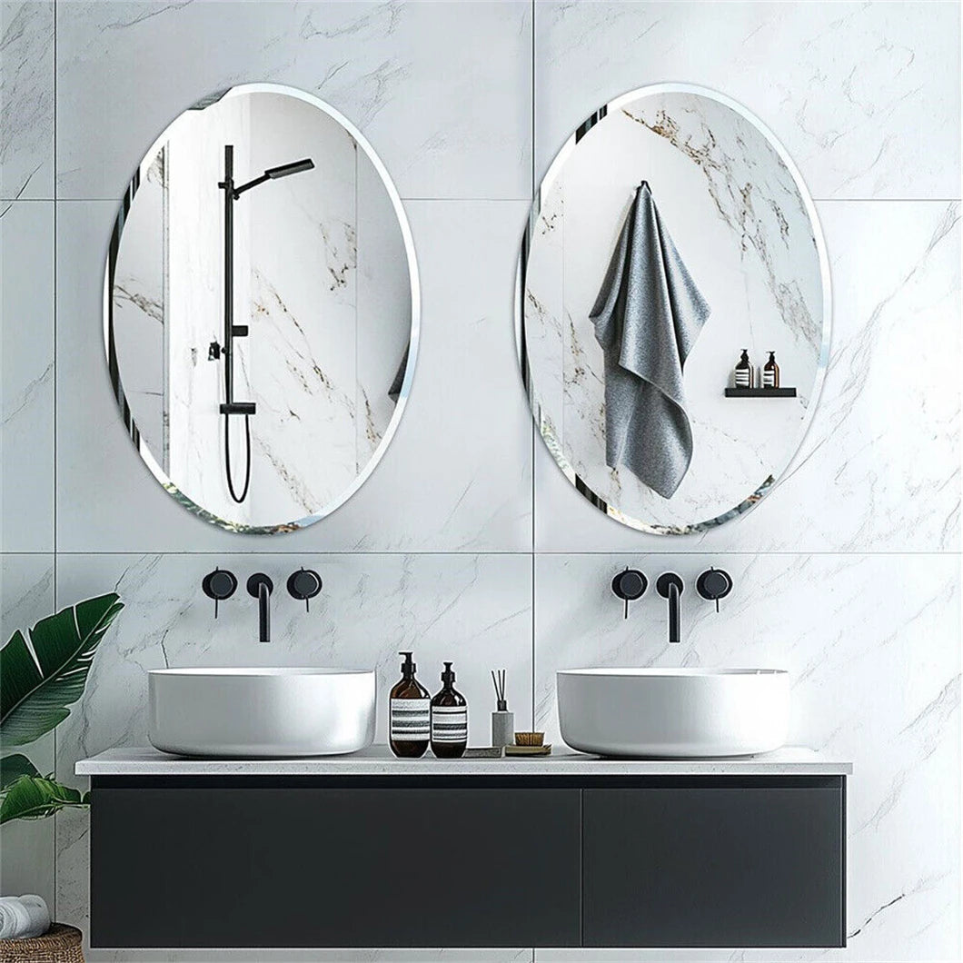 Frameless Oval Wall Mirror