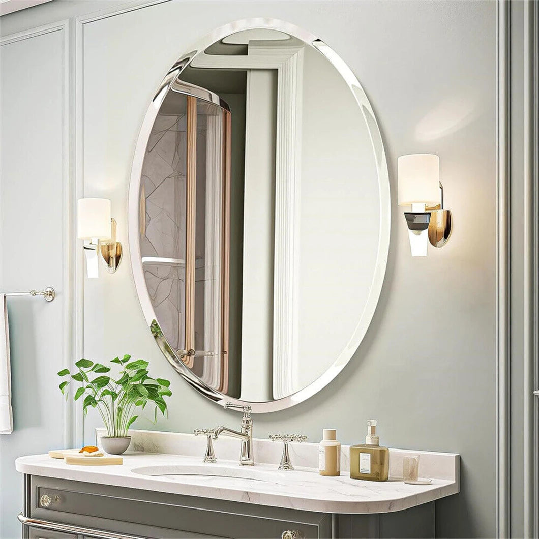 Frameless Oval Wall Mirror