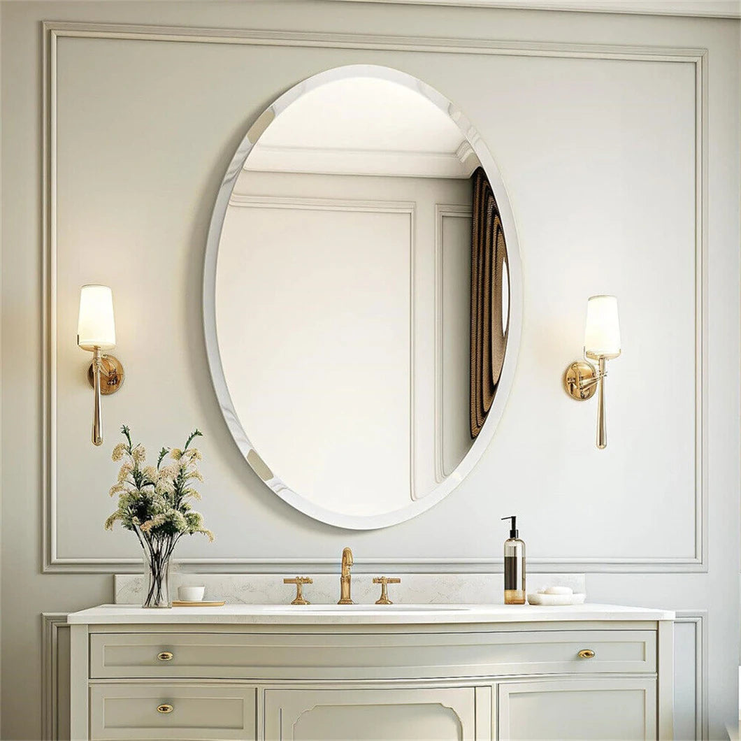 Frameless Oval Wall Mirror