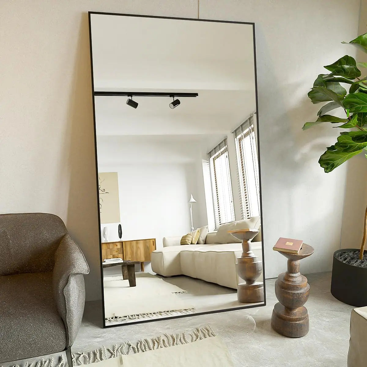 Rectangular Metal Frame Mirror