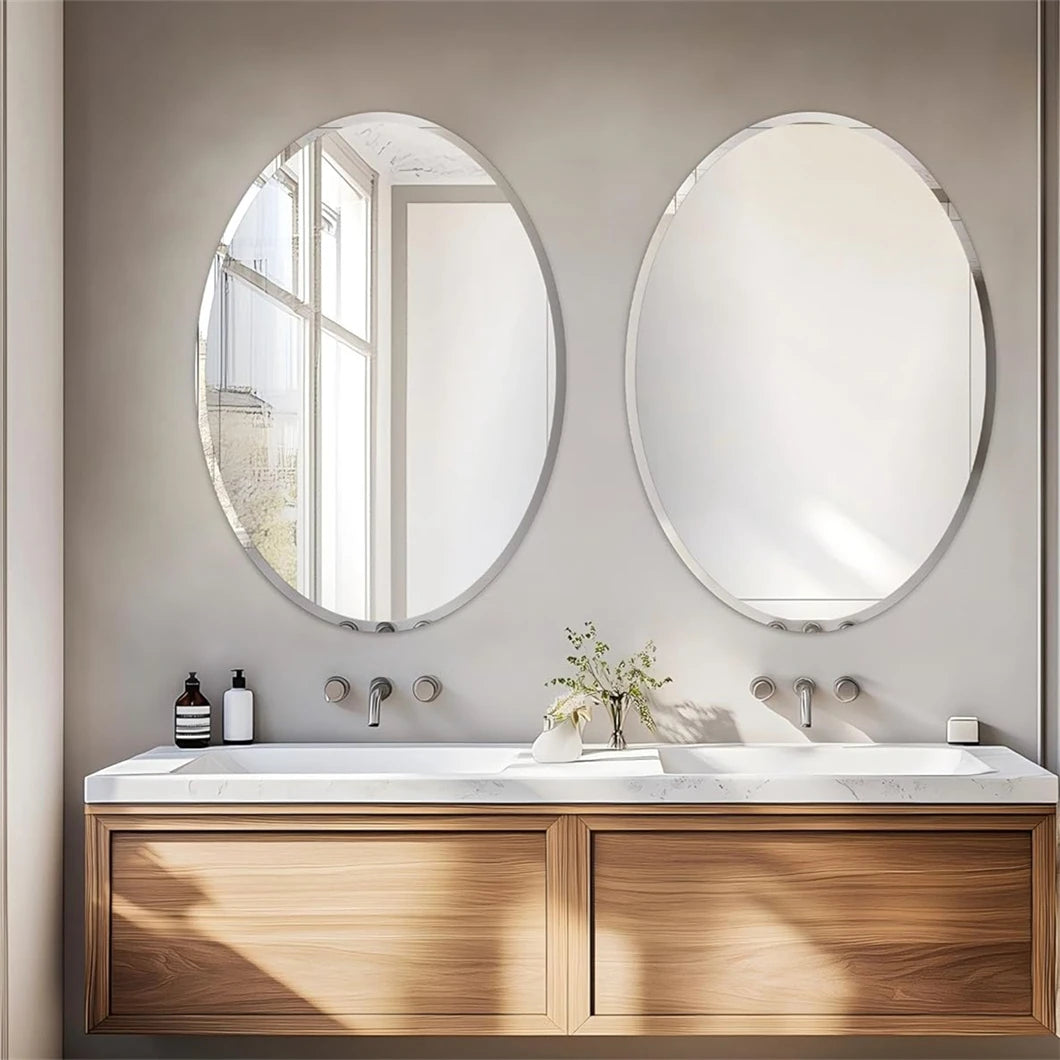 Frameless Oval Wall Mirror