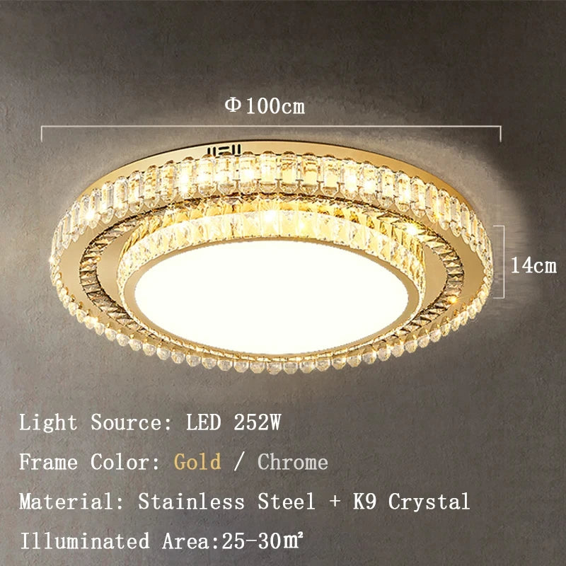 Modern European LED Crystal Ceiling Light