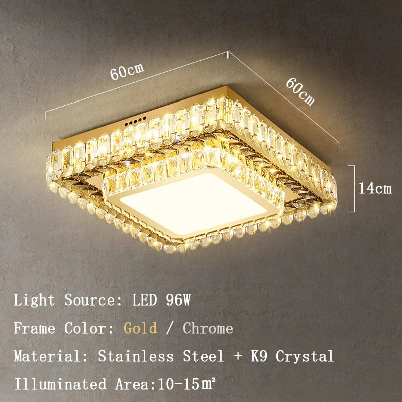 Modern European LED Crystal Ceiling Light