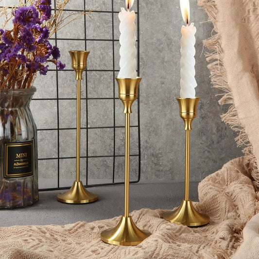 3PC Metal and Aluminum Candle Holders