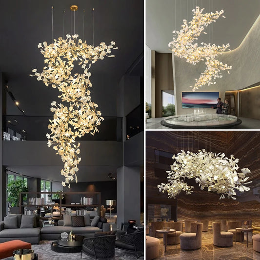 Nordic Ginkgo Leaf Hanging Chandelier