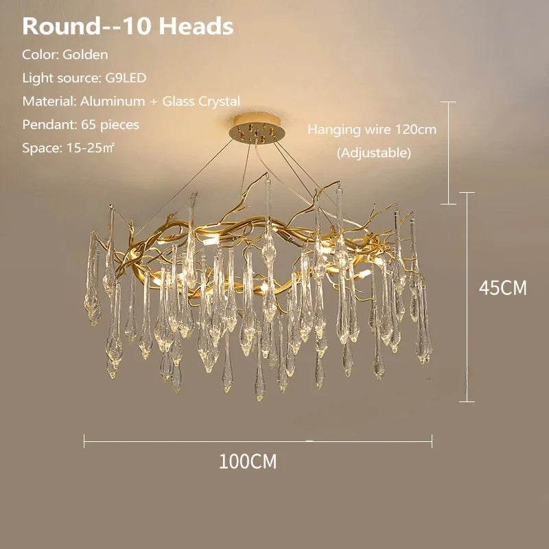 Modern Crystal Drops Chandelier