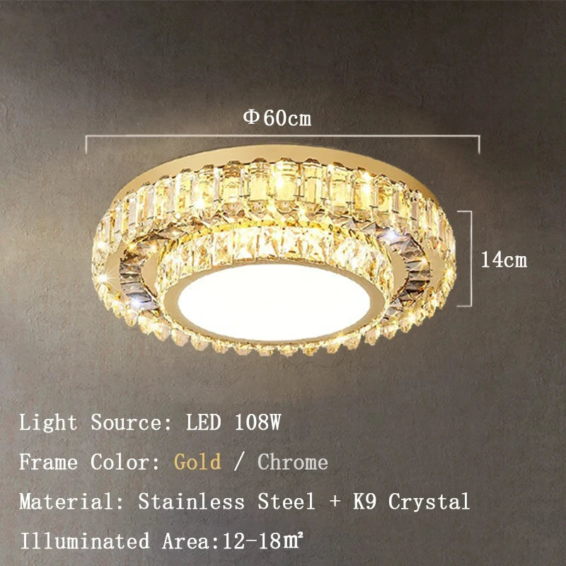 Modern European LED Crystal Ceiling Light