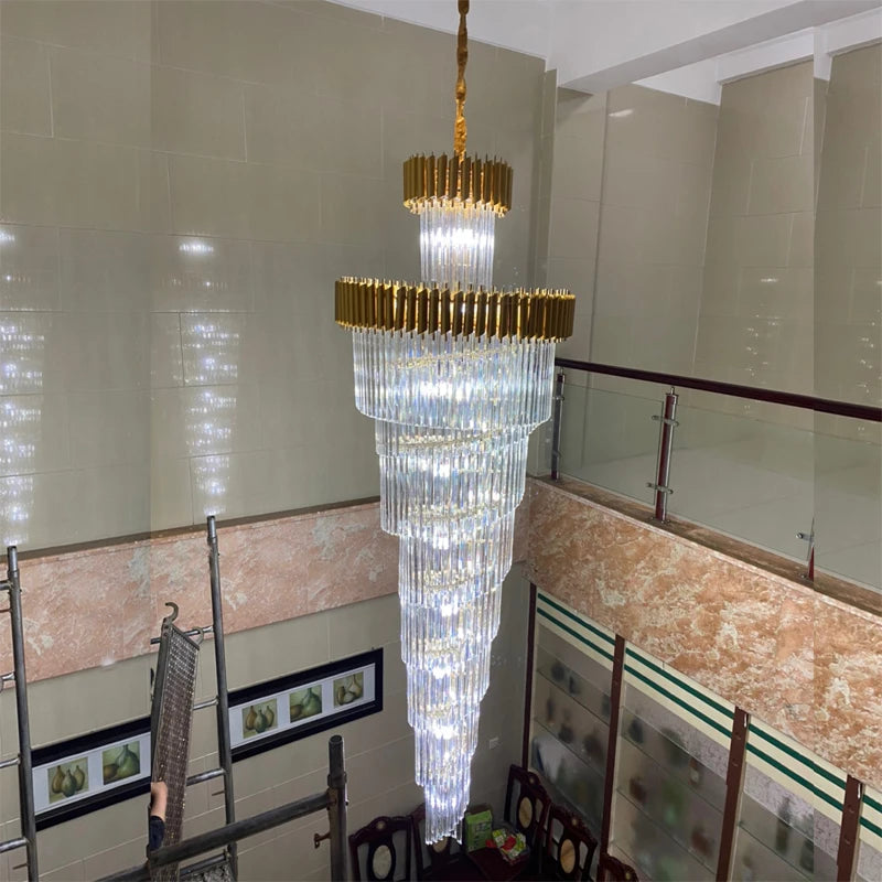 Large Multi-Layer Crystal LED Chandelier