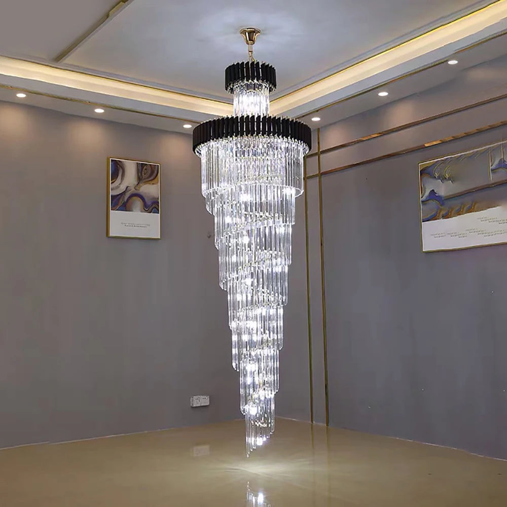 Large Multi-Layer Crystal LED Chandelier