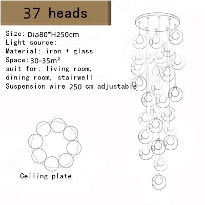 Modern staircase ceiling chandelier