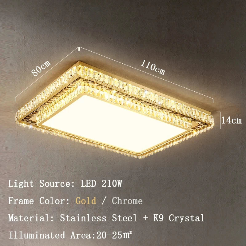 Modern European LED Crystal Ceiling Light