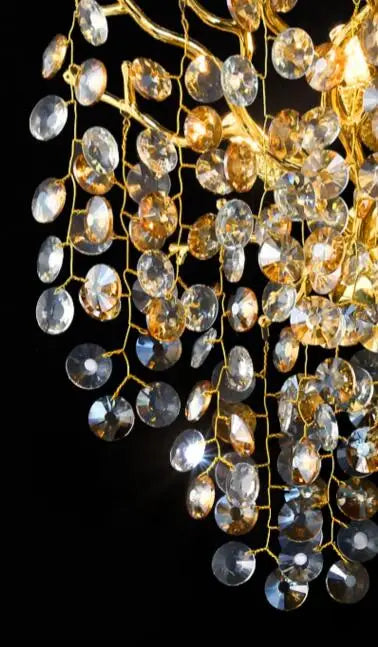 Gold crystal wall lamp