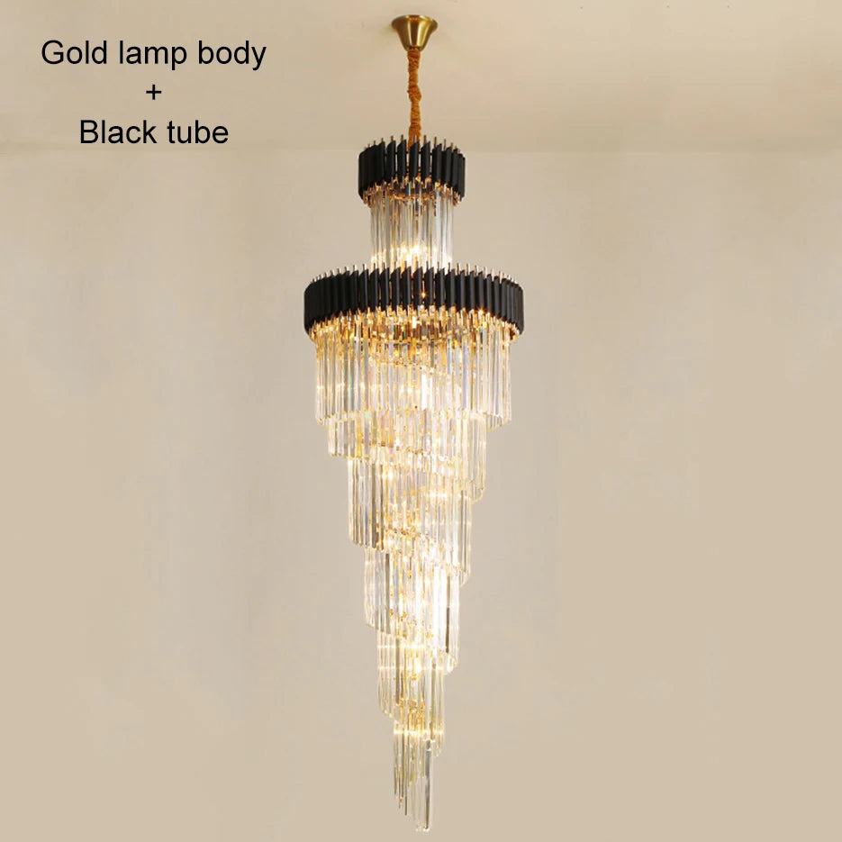 Large Multi-Layer Crystal LED Chandelier