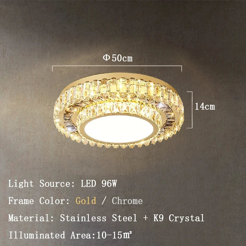 Modern European LED Crystal Ceiling Light