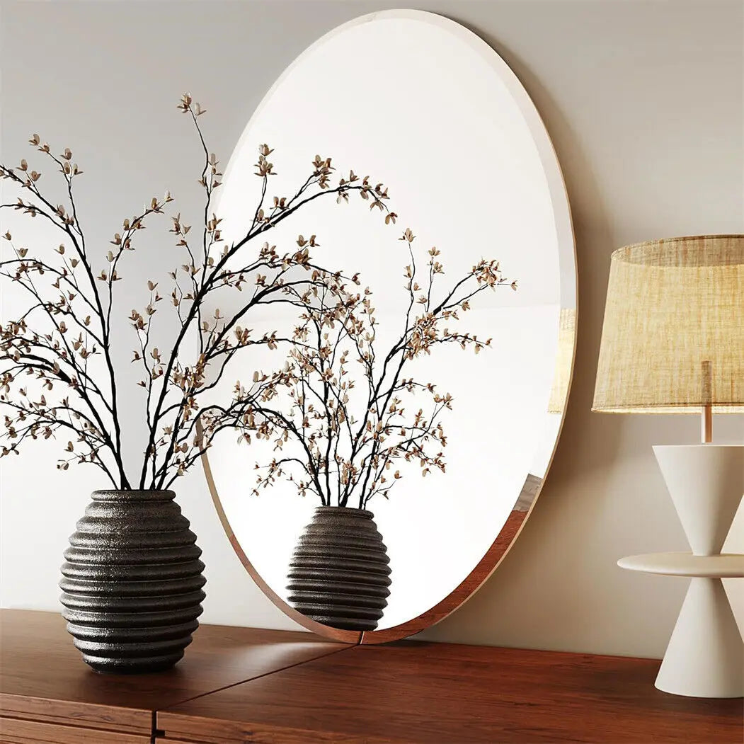 Frameless Oval Wall Mirror