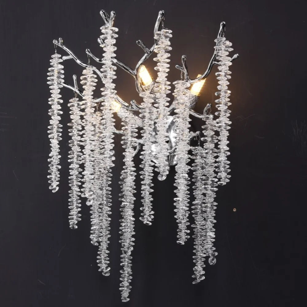 Gold crystal wall lamp