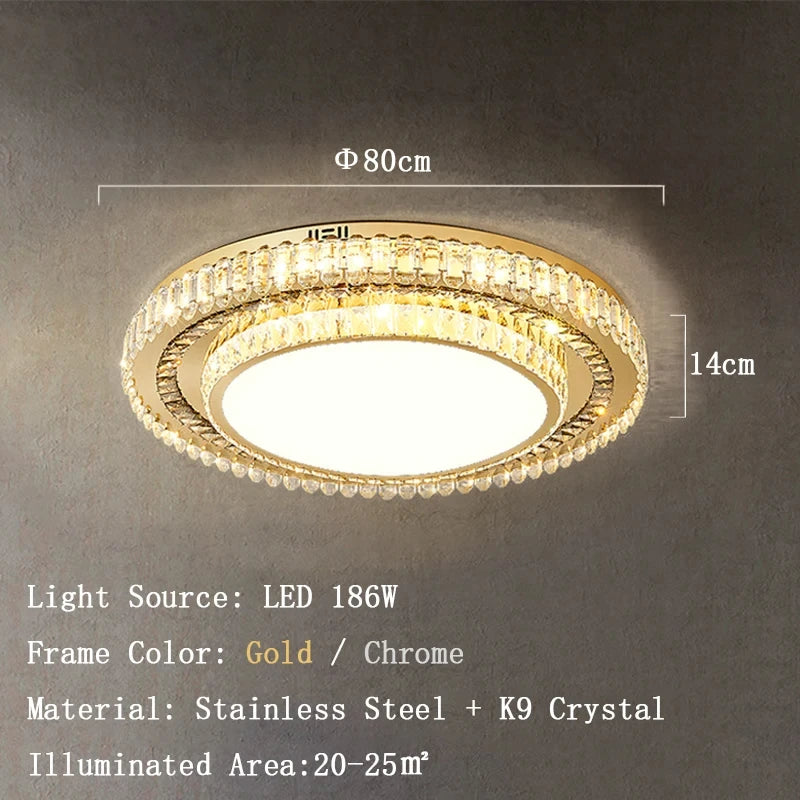 Modern European LED Crystal Ceiling Light