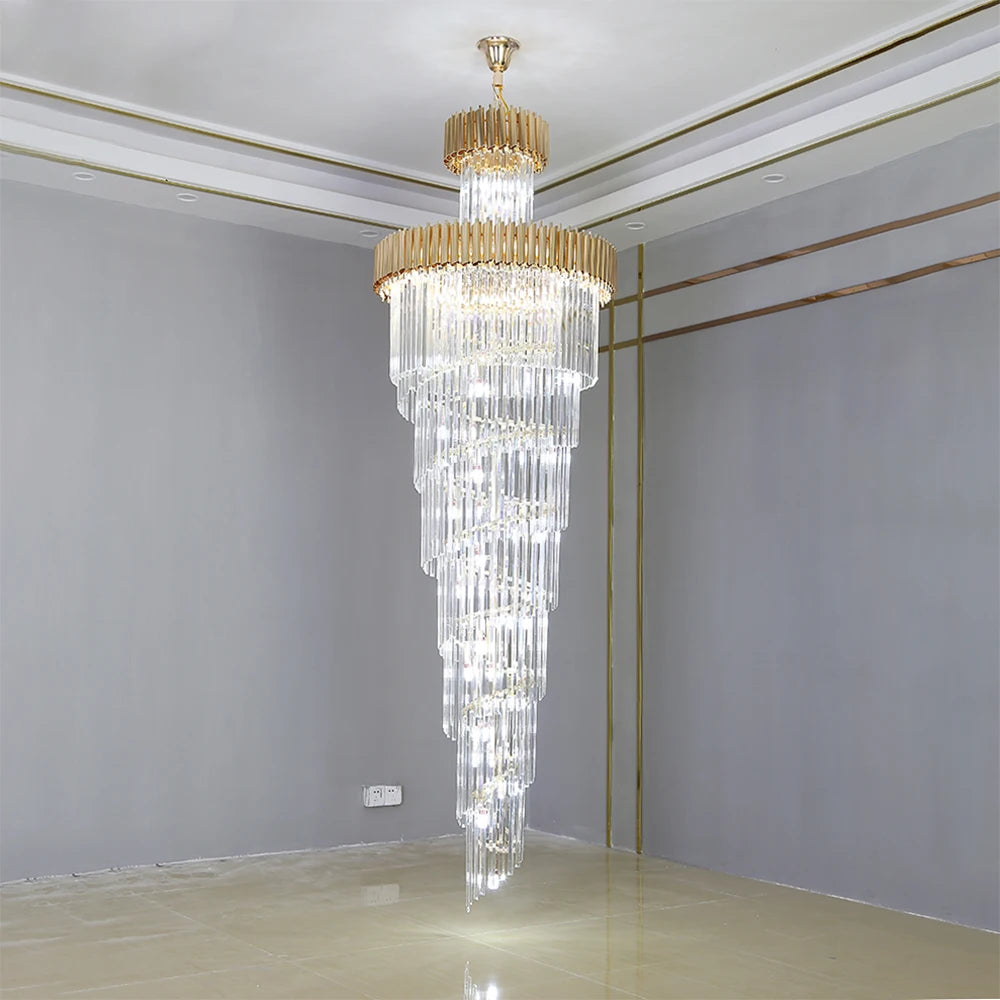 Large Multi-Layer Crystal LED Chandelier